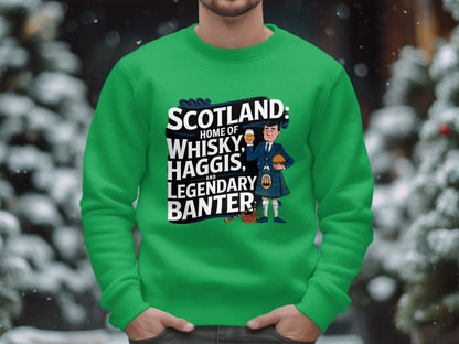 Physical Item S / Irish Green Scotland Whisky Haggis and Banter Themed Sweatshirts