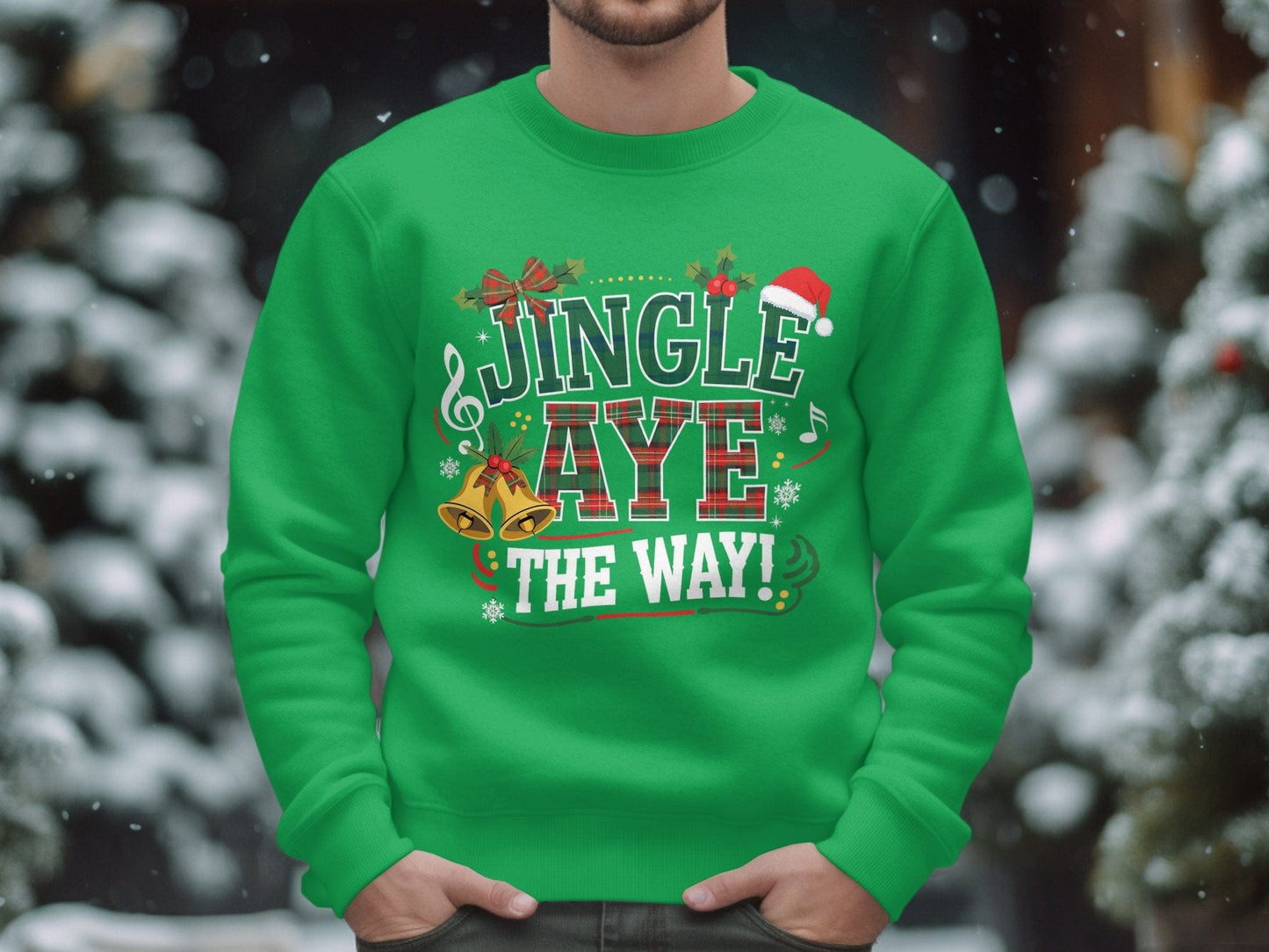 Physical Item S / Irish Green Scottish Christmas Jingle Aye The Way Sweatshirts