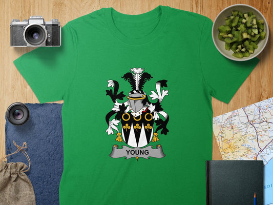 Physical Item S / Irish Green Young Surname Irish Heraldry Unisex T-Shirt