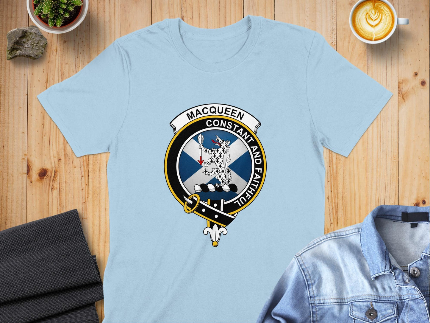 Physical Item S / Light Blue MacQueen Crest Constant and Faithful T-Shirt