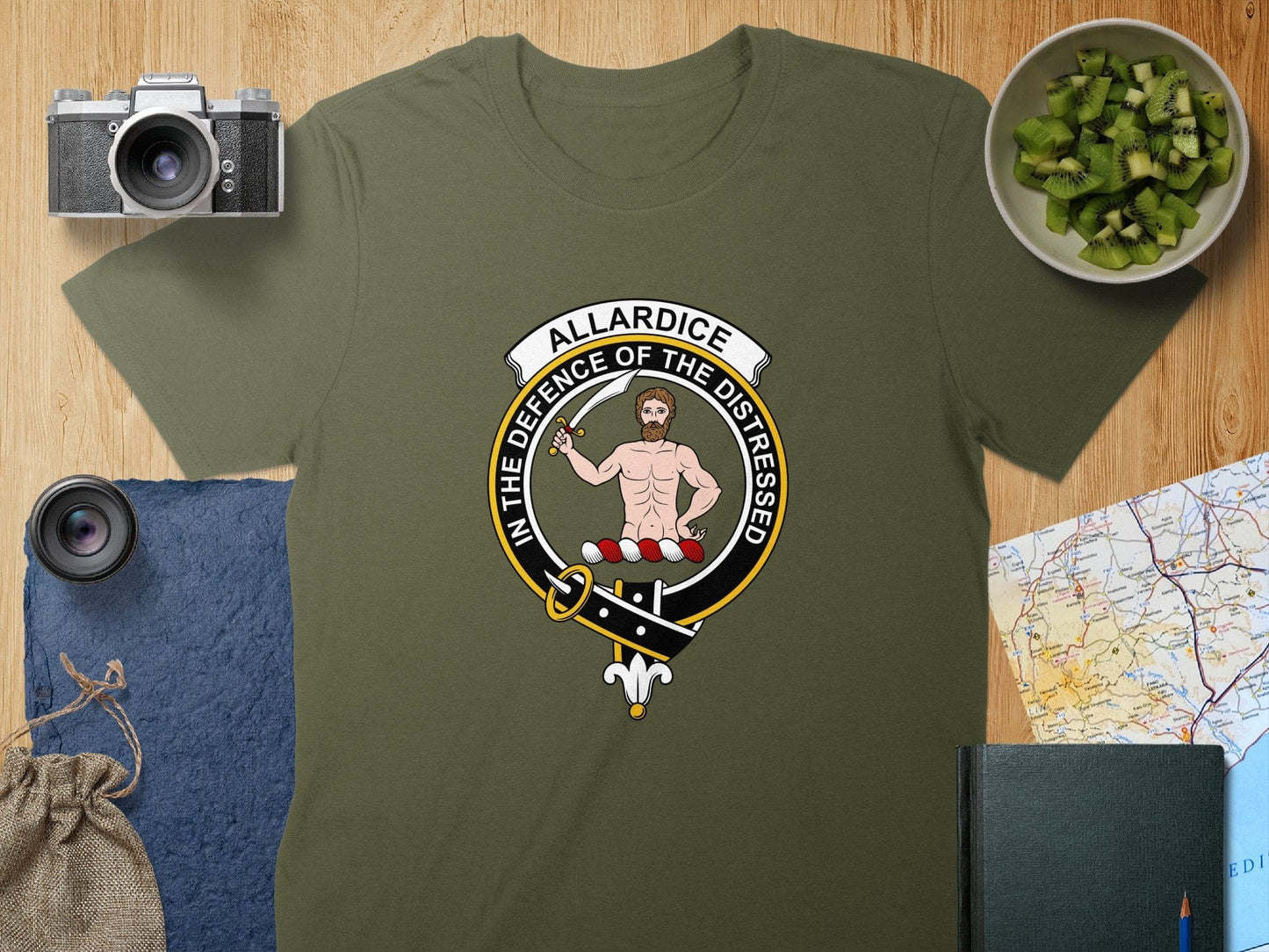 Physical Item S / Military Green Allardice Clan Crest Scottish Unisex T-Shirt