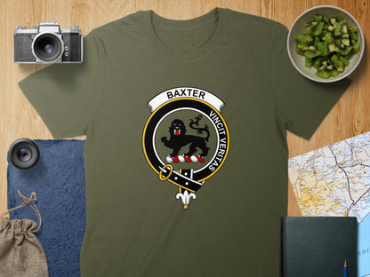 Physical Item S / Military Green Baxter Clan Crest Scottish Unisex T-Shirt