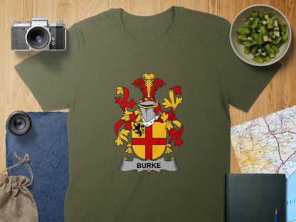 Physical Item S / Military Green Burke Surname Irish Heraldry Unisex T-Shirt