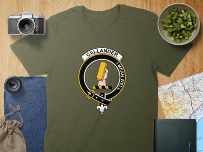 Physical Item S / Military Green Callander Clan Crest Emblem Unisex T-Shirt