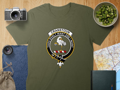 Physical Item S / Military Green Cranstoun Clan Crest Thou Shalt Want Ere I Want T-Shirt