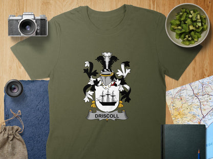 Physical Item S / Military Green Driscoll Surname Irish Heraldry Unisex T-Shirt