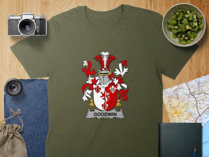 Physical Item S / Military Green Goodwin Surname Irish Heraldry Unisex T-Shirt