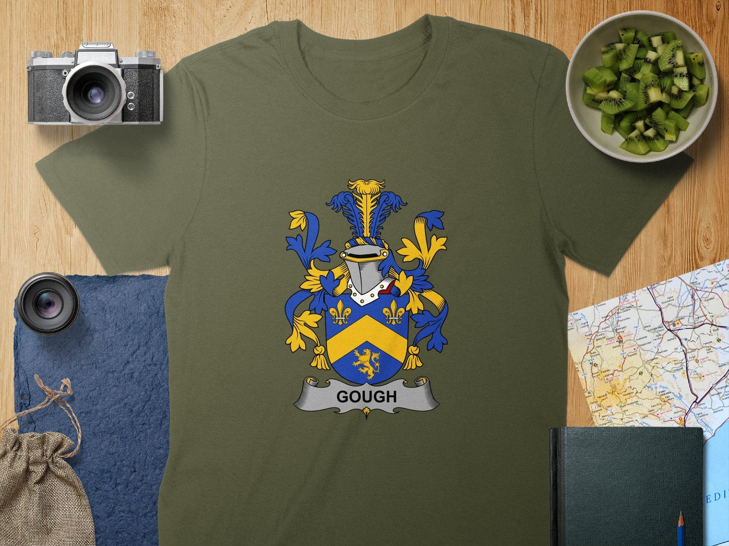 Physical Item S / Military Green Gough Surname Irish Heraldry Unisex T-Shirt