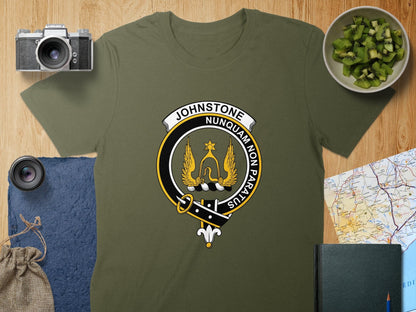 Physical Item S / Military Green Johnstone Clan Crest Scottish Unisex T-Shirt