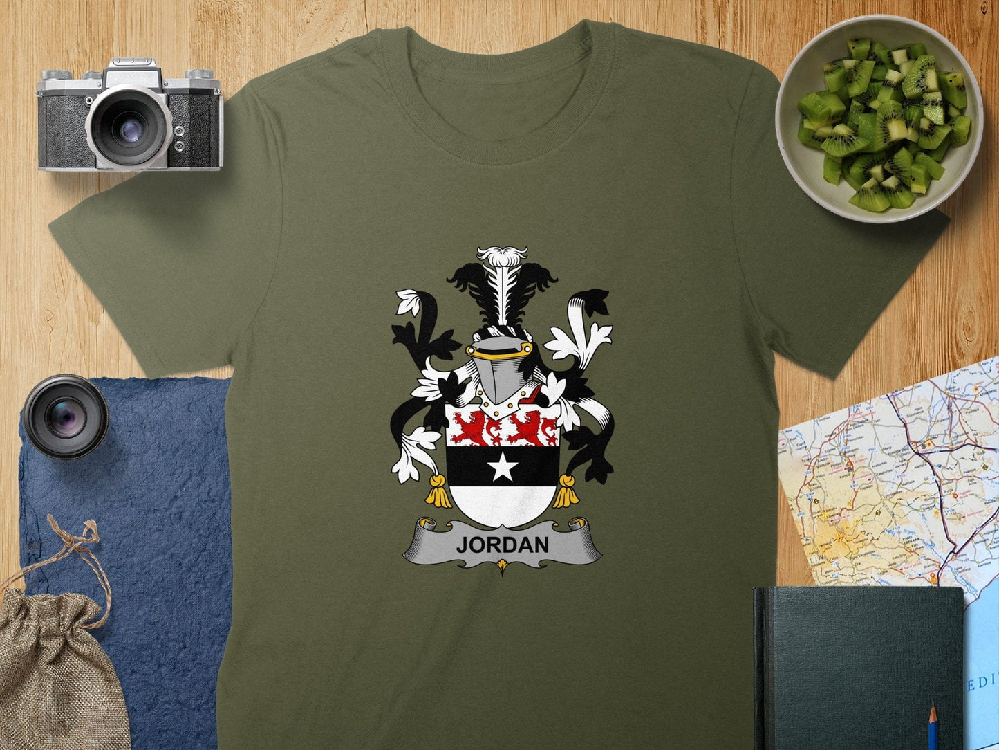 Physical Item S / Military Green Jordan Surname Irish Heraldry Unisex T-Shirt