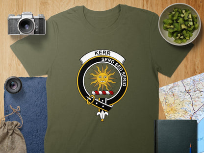 Physical Item S / Military Green Kerr Clan Crest Scottish Unisex T-shirt t-shirt