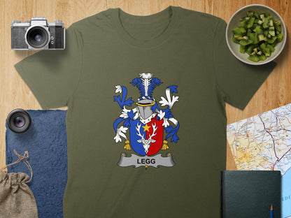 Physical Item S / Military Green Legg Surname Irish Heraldry Unisex T-Shirt