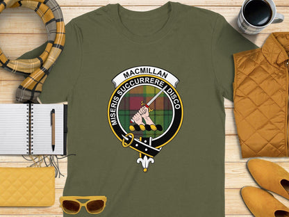 MacMillan Clan Scottish Tartan Crest T-Shirt - Celtic Ancestry Gifts