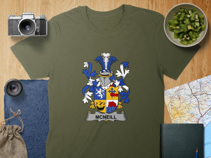 Physical Item S / Military Green McNeill Surname Irish Heraldry Unisex T-Shirt