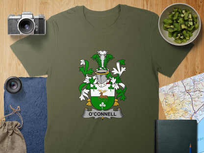 Physical Item S / Military Green O'Connell Surname Irish Heraldry Family Crest T-Shirt