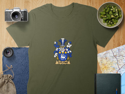 Physical Item S / Military Green O'Flynn Surname Irish Heraldry Unisex T-Shirt