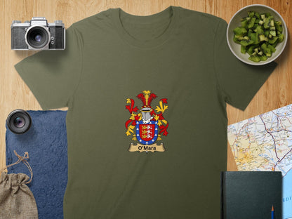 Physical Item S / Military Green O'Mara Surname Irish Heraldry Unisex T-Shirt