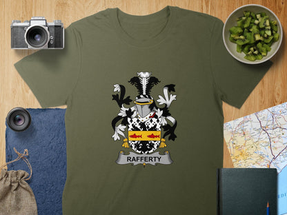 Physical Item S / Military Green Rafferty Surname Irish Heraldry Unisex T-Shirt