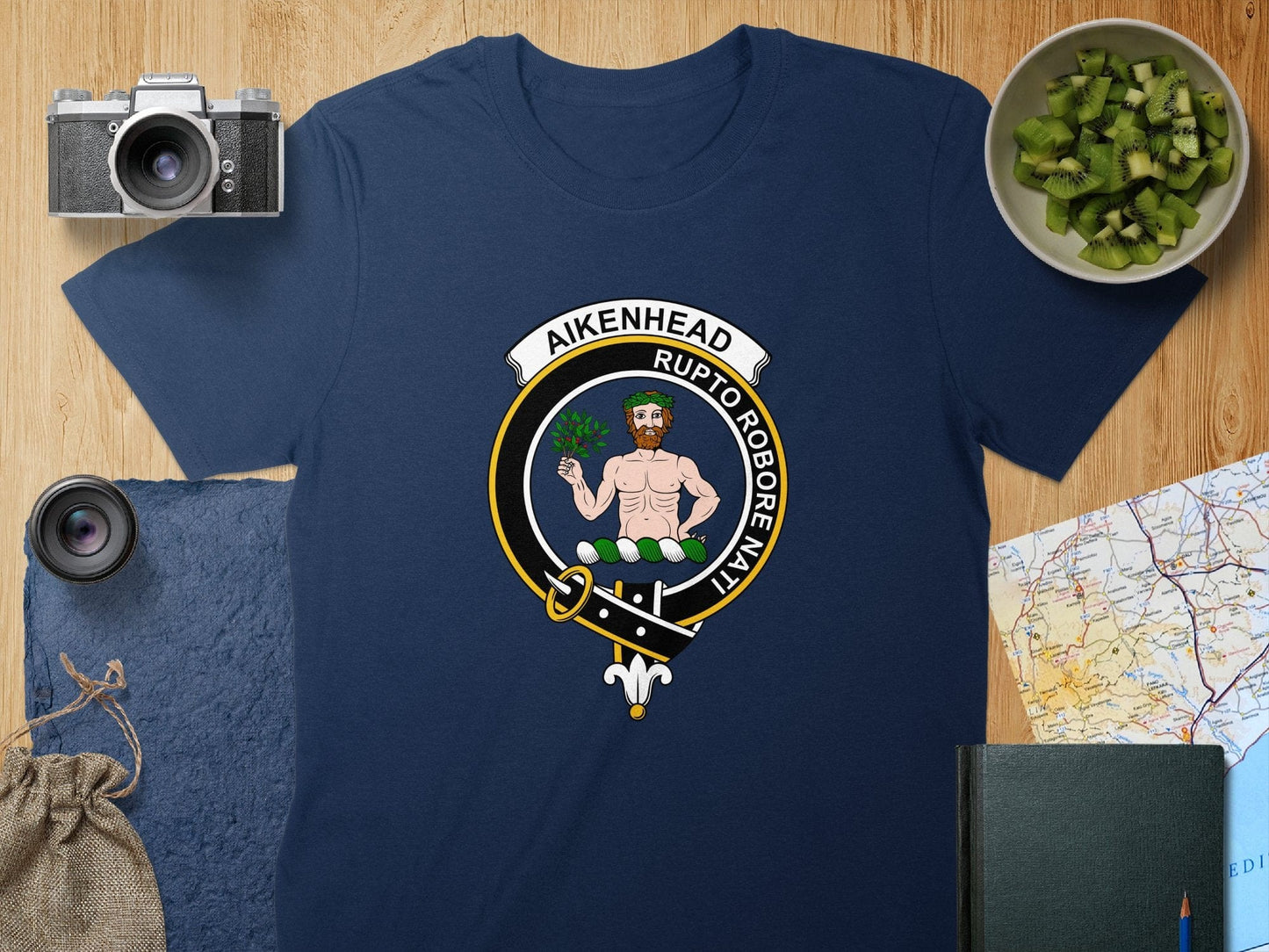 Physical Item S / Navy Aikenhead Clan Crest Scottish Unisex T-Shirt