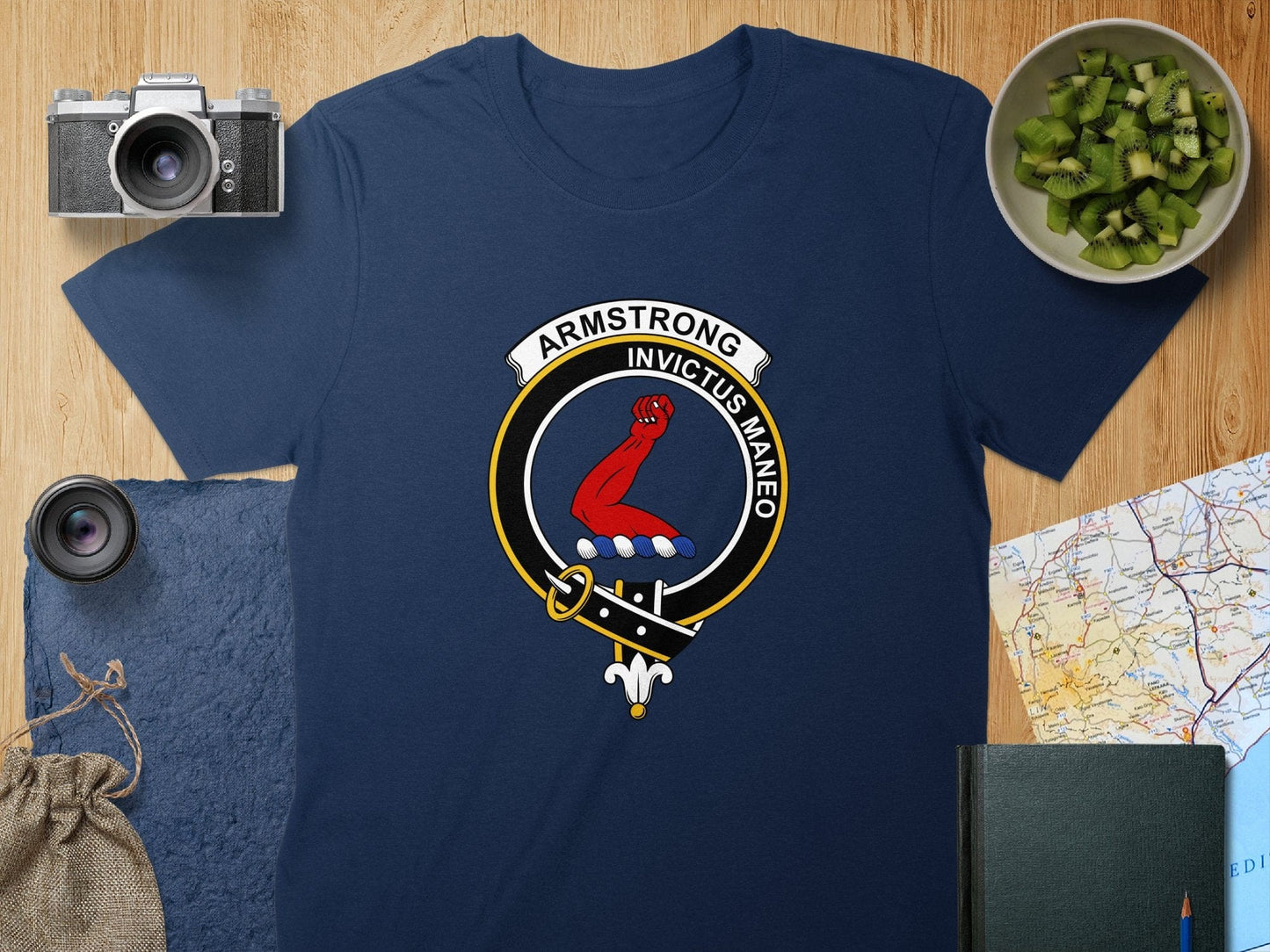 Physical Item S / Navy Armstrong Clan Crest Scottish Unisex T-Shirt