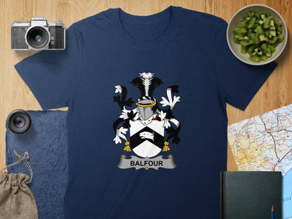 Physical Item S / Navy Balfour Surname Irish Heraldry Unisex T-Shirt