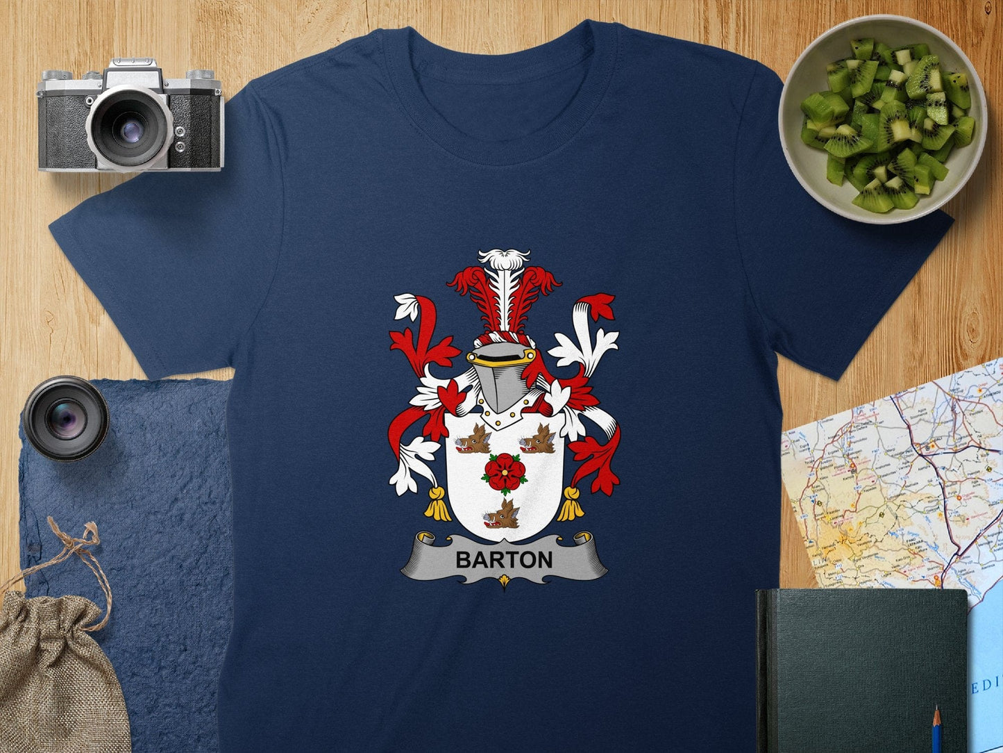 Physical Item S / Navy Barton Surname Irish Heraldry Unisex T-Shirt