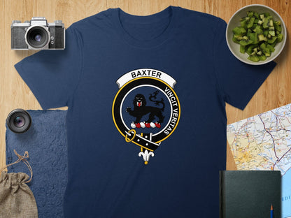 Physical Item S / Navy Baxter Clan Crest Scottish Unisex T-Shirt