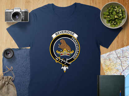 Physical Item S / Navy Beveridge Clan Crest Scottish Unisex T-Shirt