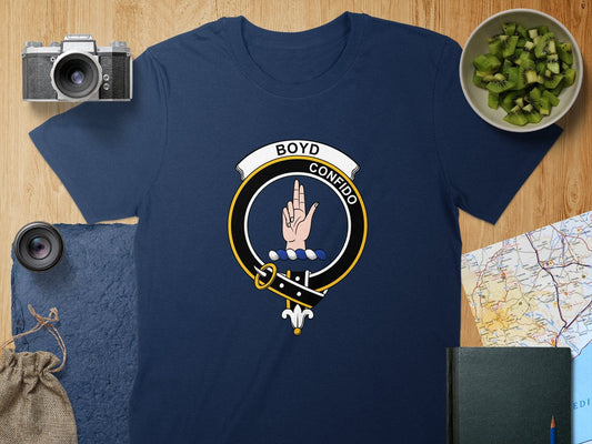 Physical Item S / Navy Boyd Clan Crest Scottish Unisex T-Shirt