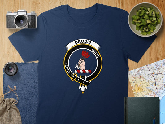 Physical Item S / Navy Brodie Clan Crest Unite in Victory T-Shirt