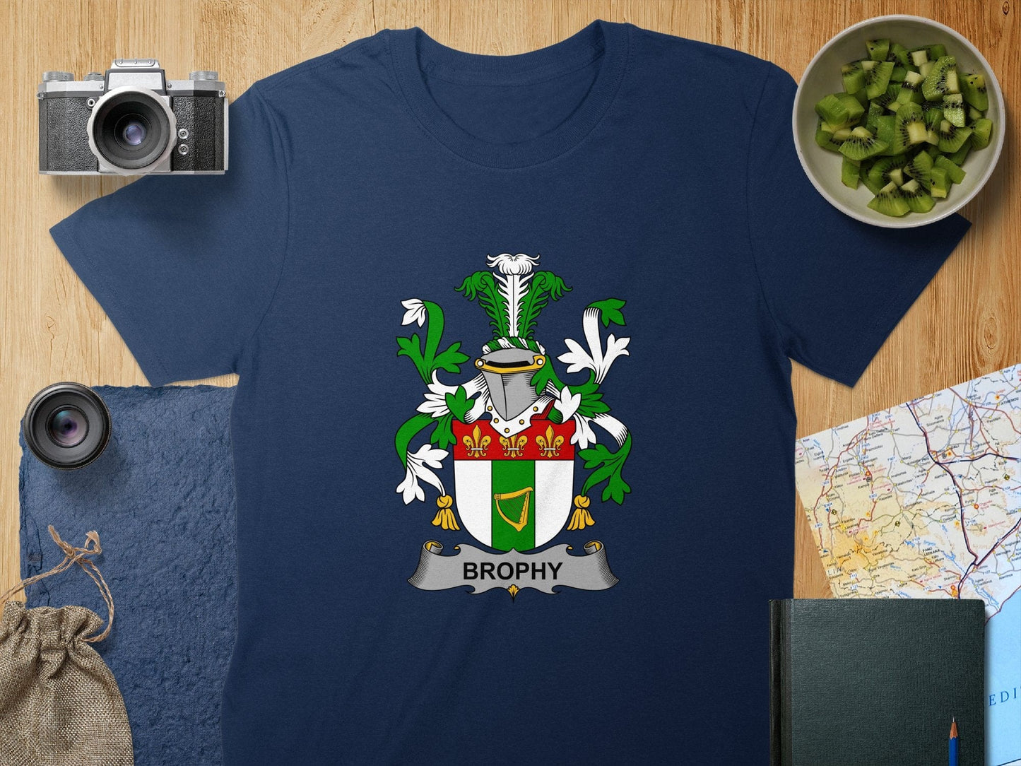 Physical Item S / Navy Brophy Surname Irish Heraldry Unisex T-Shirt