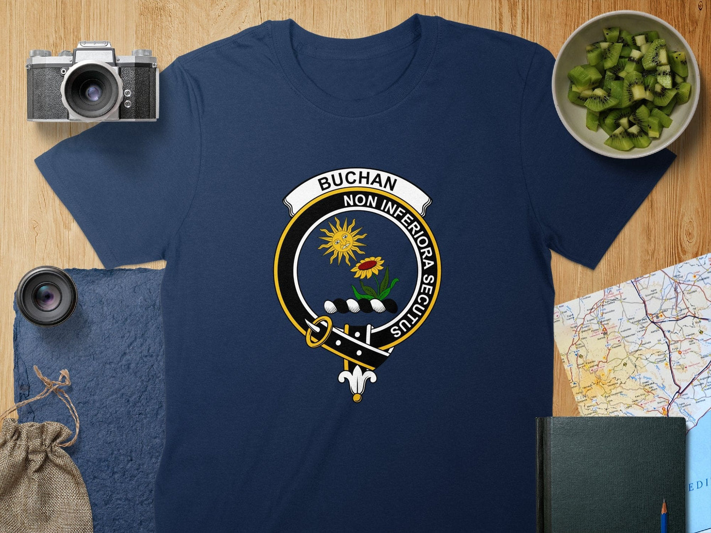 Physical Item S / Navy Buchan Clan Crest Scottish Unisex T-Shirt