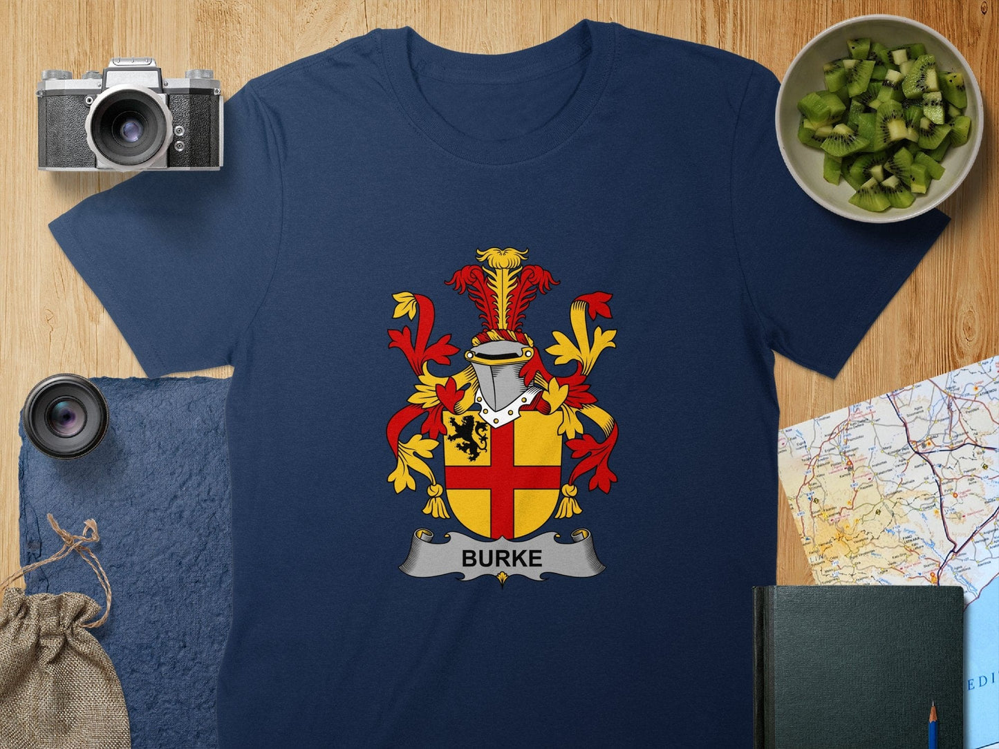 Physical Item S / Navy Burke Surname Irish Heraldry Unisex T-Shirt