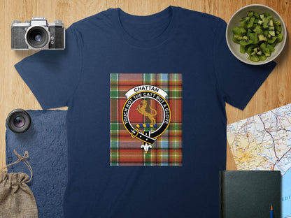 Physical Item S / Navy Chattan Clan Scottish Tartan Crest Unisex T-Shirt