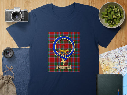 Physical Item S / Navy Combrey Clan Scottish Tartan Crest Unisex T-Shirt