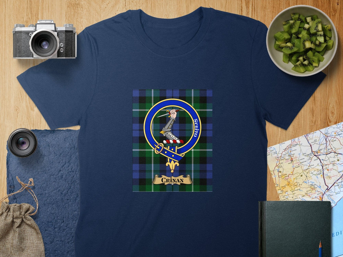 Physical Item S / Navy Crinan Subito Scottish Clan Crest T-Shirt