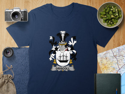 Physical Item S / Navy Driscoll Surname Irish Heraldry Unisex T-Shirt