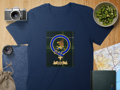 Physical Item S / Navy Dyce Clan Scottish Tartan Crest Unisex T-Shirt