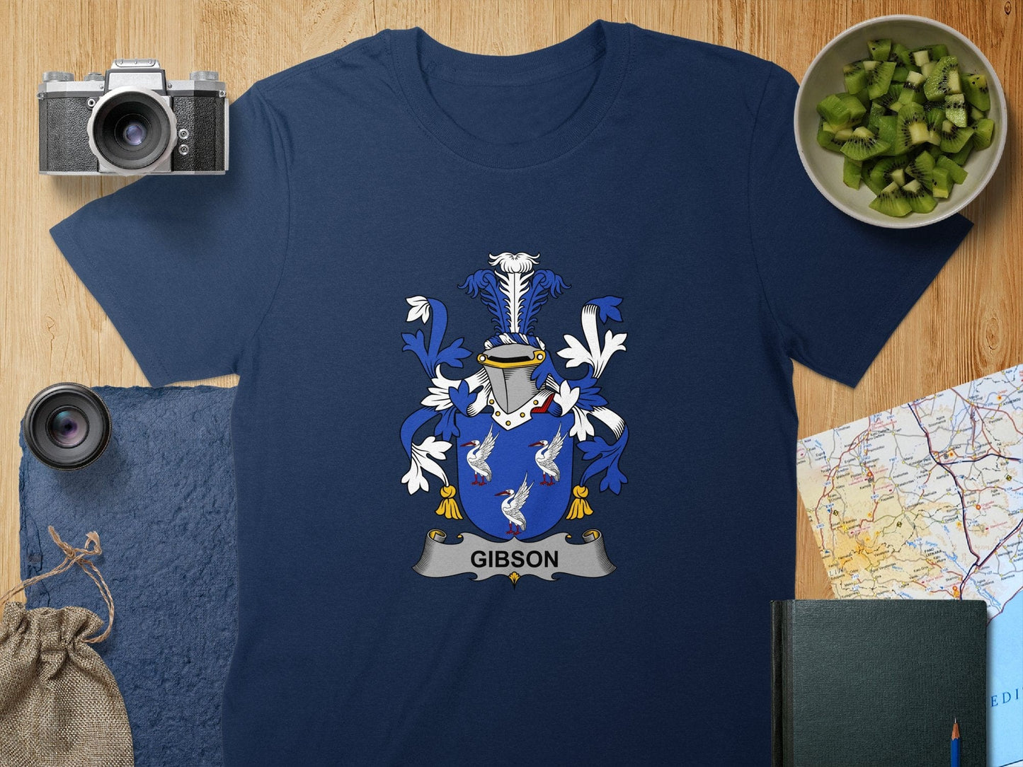 Physical Item S / Navy Gibson Surname Irish Heraldry Unisex T-Shirt