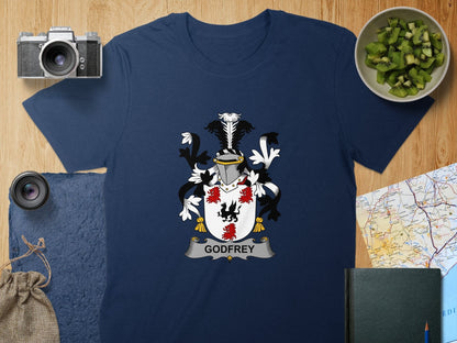 Physical Item S / Navy Godfrey Surname Irish Heraldry Unisex T-Shirt