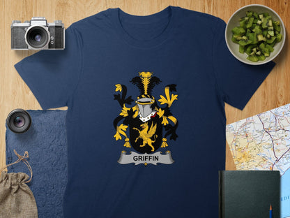 Physical Item S / Navy Griffin Surname Irish Heraldry Unisex T-Shirt