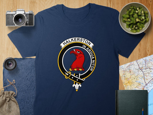 Physical Item S / Navy Halkerston Clan Crest Scottish Unisex T-Shirt