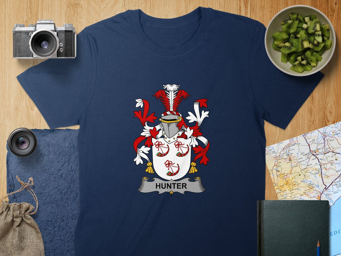 Physical Item S / Navy Hunter Surname Irish Heraldry Unisex T-Shirt