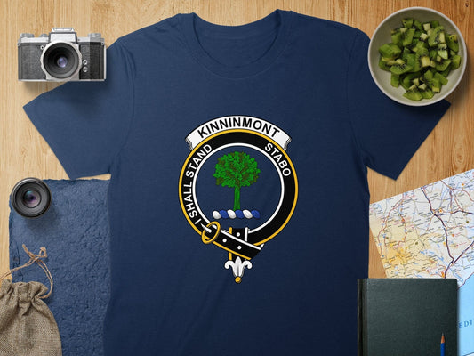 Physical Item S / Navy Kinninmont Clan Crest Scottish Unisex T-Shirt