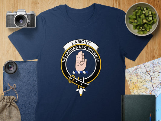 Physical Item S / Navy Lamont Clan Crest Scottish Unisex T-Shirt