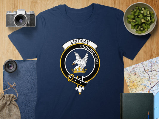 Physical Item S / Navy Lindsay Clan Crest Scottish Unisex T-Shirt