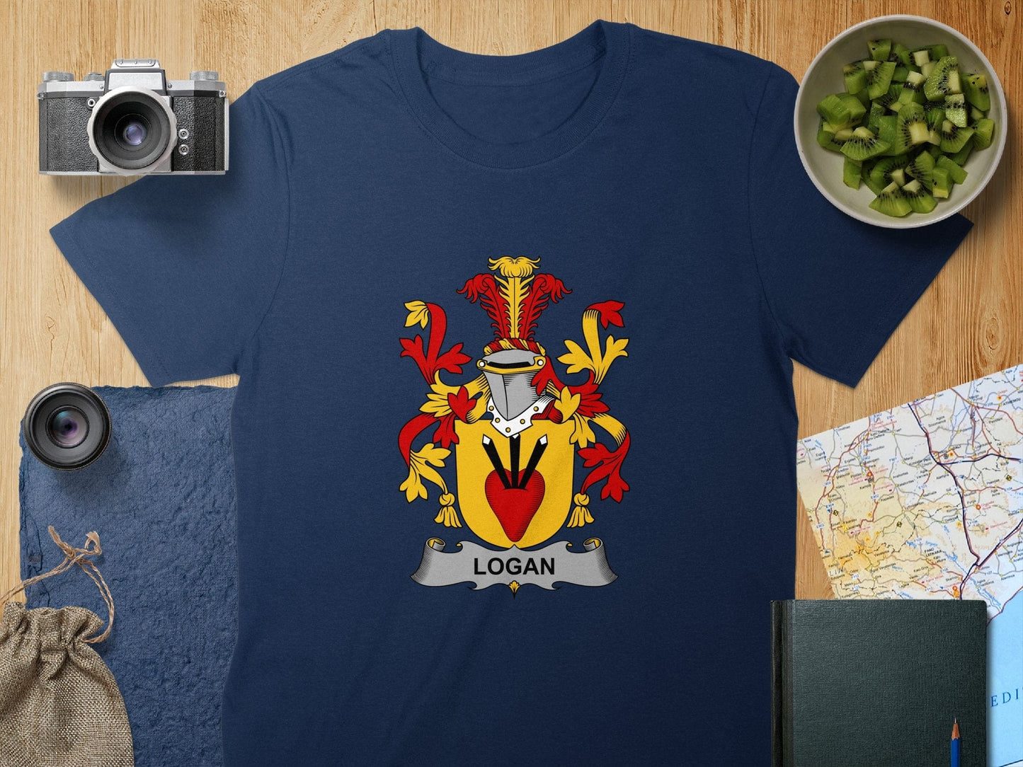 Physical Item S / Navy Logan Surname Irish Heraldry Unisex T-Shirt