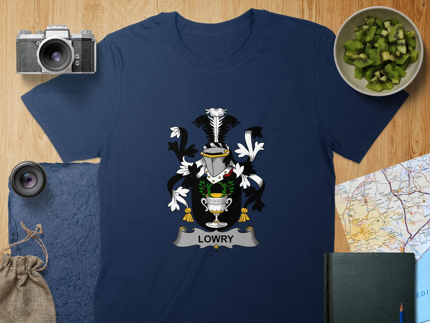 Physical Item S / Navy Lowry Surname Irish Heraldry Unisex T-Shirt