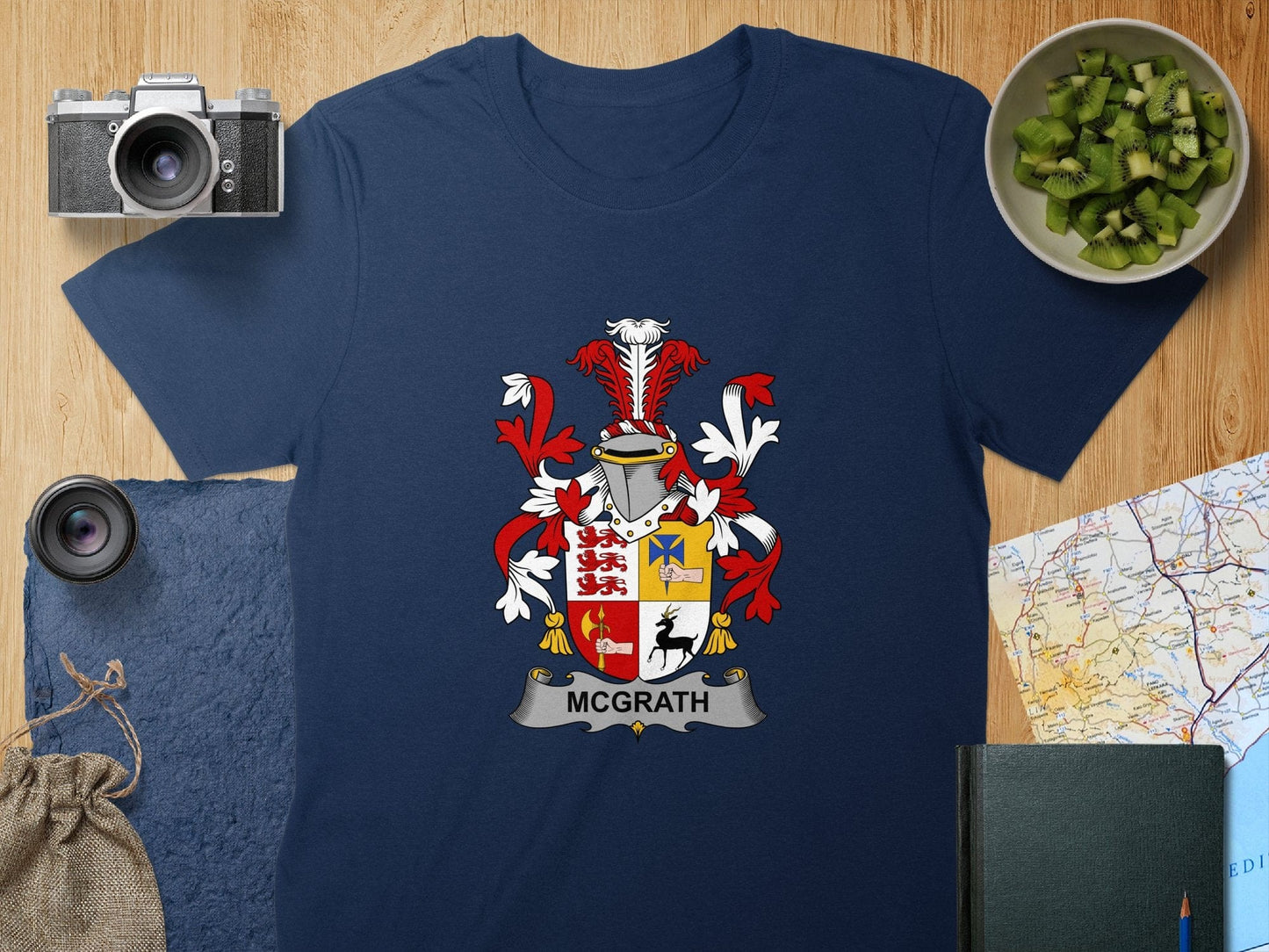 Physical Item S / Navy McGrath Surname Irish Heraldry Unisex T-Shirt