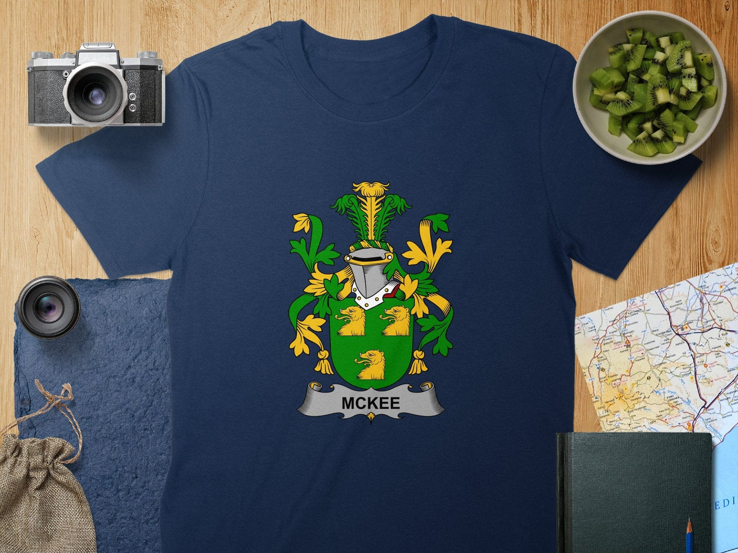 Physical Item S / Navy McKee Surname Irish Heraldry Unisex T-Shirt